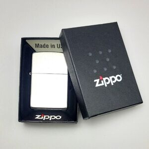 New Zippo Stainless Steel Wind Proof Pocket Lighter in Black Box